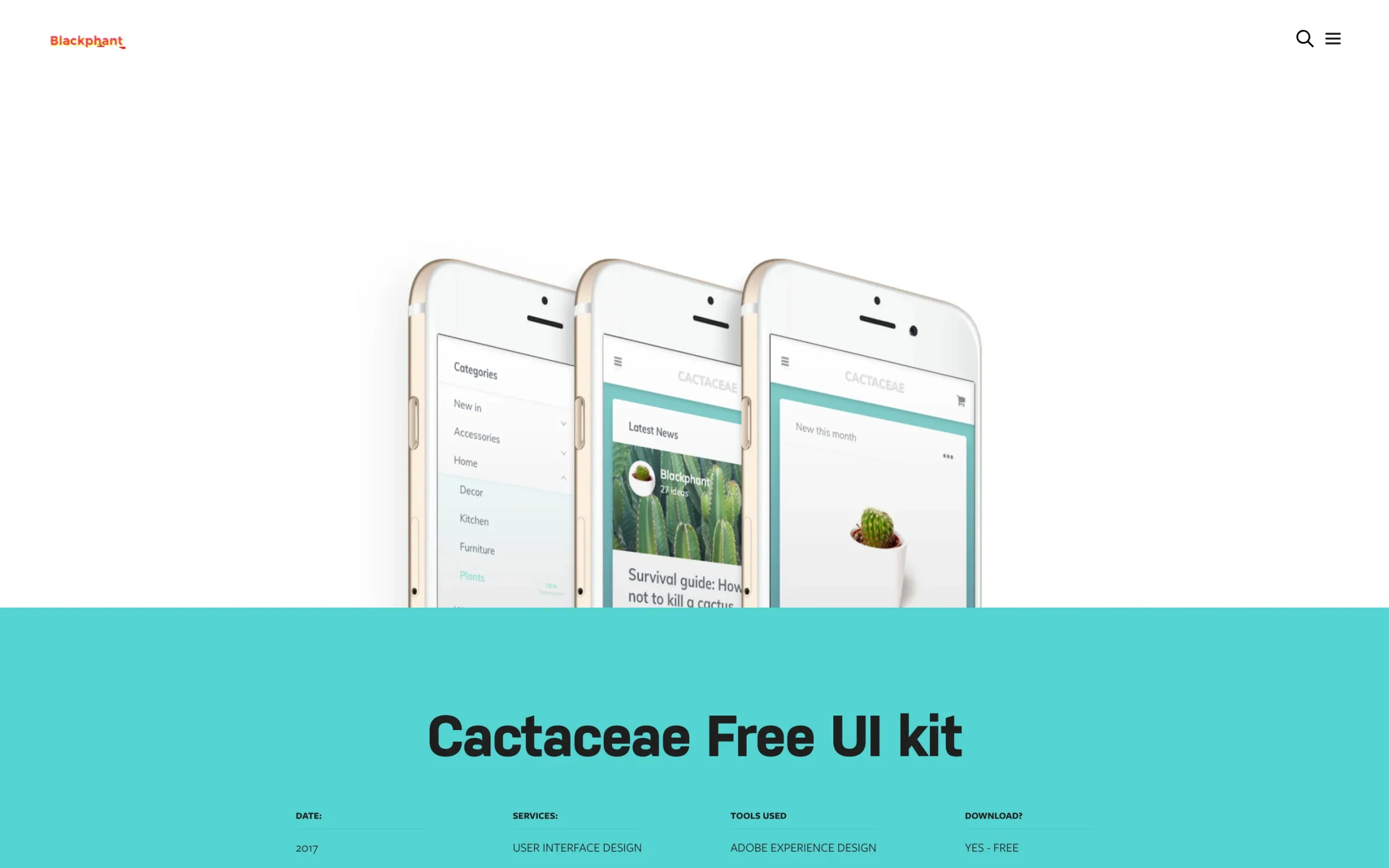 Adobe XDで素早く素敵なUIデザインを「Cactaceae Free Web UI Kit」
